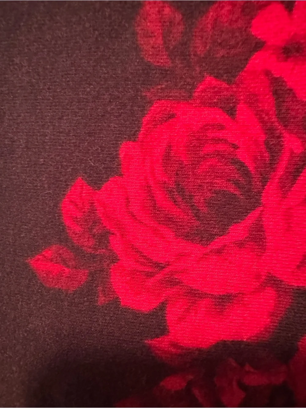 Torrid Black Leggings with Red Floral Print